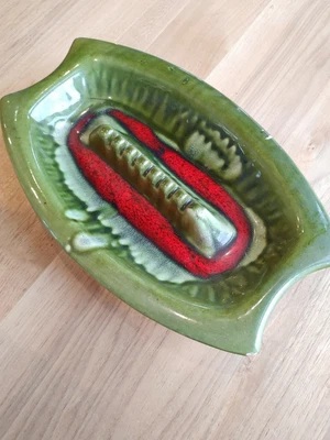 $29.30 • Buy California Pot Vintage Mid-Century Avocado Green Lava Orange ASHTRAY MCM Atomic 