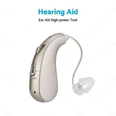 BTE Rechargeable Digital Hearing Aid Severe Loss Ear Aid HIGH-POWER Tool Kit • $30.59