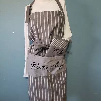 Master Chef Adjustable Apron Set Unisex BBQ Grilling Kitchen • $16.79