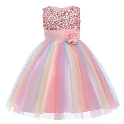 Kids Girls Baby Flower Bow Princess Tutu Dress Birthday Party Wedding Bridesmaid • £9.89