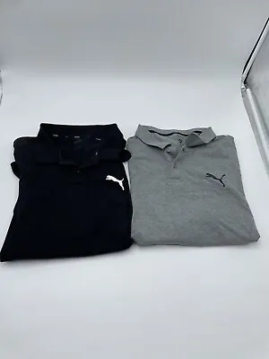 Puma Golf Polo Shirt Mens XXL Black & Gray Short Sleeve Performance Lot Of 2 • $21.24