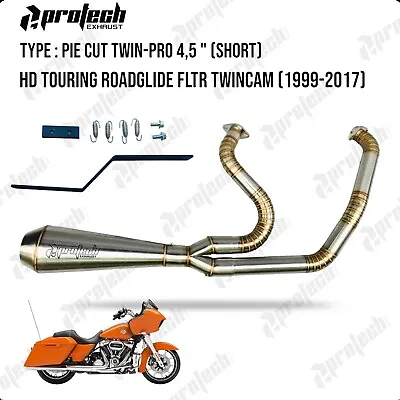 2-1 Exhaust Pipe Muffler Fits Harley Davidson Touring  ROAD GLIDE  FLTR Twincam • $480