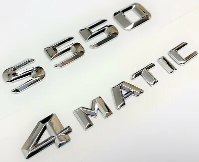 #1 S550 + 4matic Chrome Mercedes Rear Trunk Emblem Badge Nameplate Decal Number • $22.99