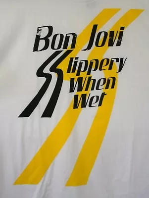 £14.72 • Buy Retro Bon Jovi Music Slippery When Wet Concert T-Shirt New Sz XXL 