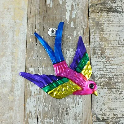 Mexican Tin Swallow Pink Decoration • £3