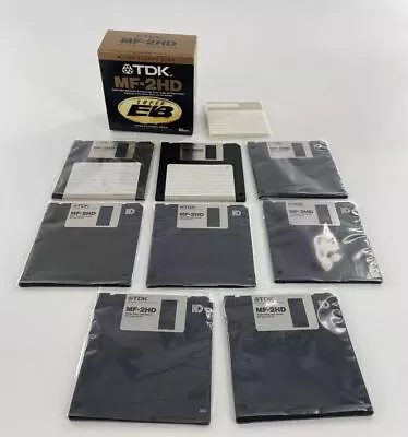 TDK MF-2HD Micro Floppy Disks 8 Pack Storage Double Sided Super EB NEW OPEN BOX • $16