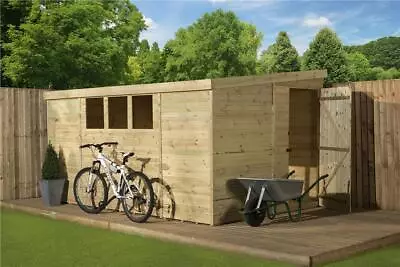 Empire 3000 Pent Garden Shed Wooden 10X8 10ft X 8ft TONGUE & GROOVE 3 LOW WINDOW • £984.40