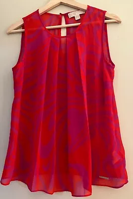 MICHAEL KORS Sheer Purple Red Tank Top Size Small • $5