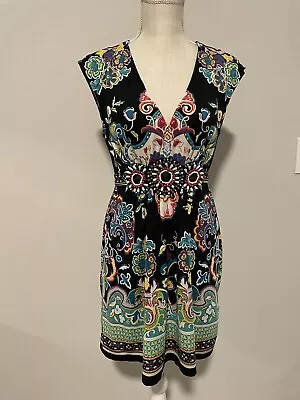 ECI New York Black & Floral Print Sleeveless Maxi Dress - Size M • $18