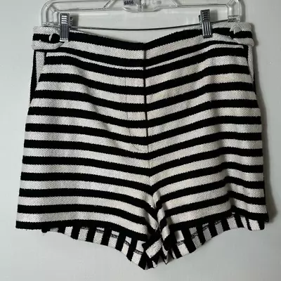 Milly Black White Tweed Sequin High Rise Shorts Sz 6 • $18