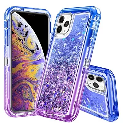 $14.67 • Buy Liquid Glitter Shockproof Hybrid Case For IPhone 14 13 Pro Max 12 11 X XS XR 8 7