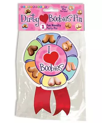 I ❤️ Boobies Pin - Funny Bachelor Party Prop - I Love Boobs Hooters Breasts GaG • $9.99