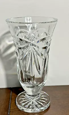 Waterford Crystal Happy Anniversary 7  Footed Vase Signed • $59.99