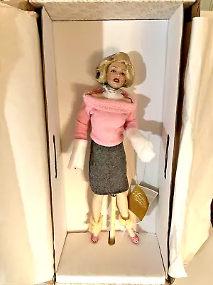 Franklin Mint Heirloom 19  Porcelain Doll Marilyn Monroe Pink Pearl Sweater Girl • $148