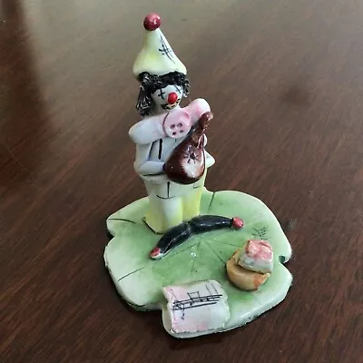 Vtg  Zampiva Signed Collectible Ceramic Musician Clown 3” H Figurine Italy • $8.99