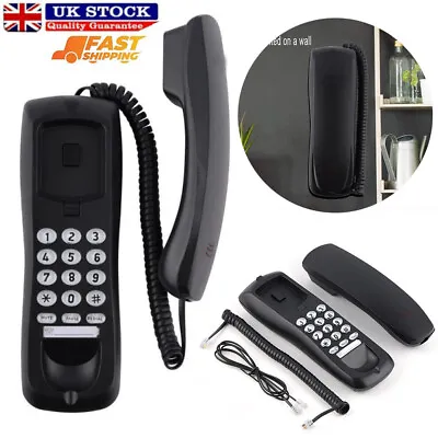 Wired Telephone Wall Mounted Desktop Compact Home Office Corded Phone Landline • £8.55