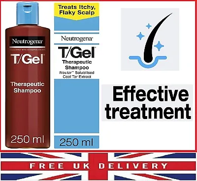Neutrogena T/Gel Therapeutic Shampoo Scalp Psoriasis Itching And Dandruff -250ml • £7.85
