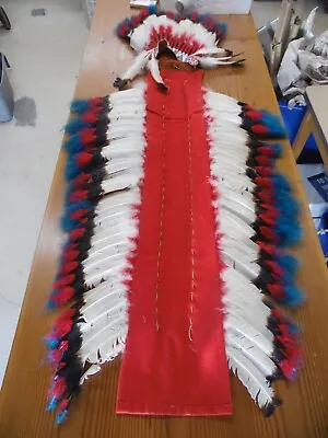 $199.99 • Buy Vtg Handmade Indian Headdress Warbonnet Long Chief American Native  *HEAVY WEAR*