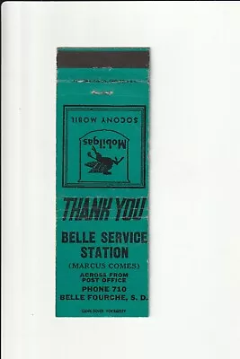 Belle Service Station Mobilgas Belle Fourche S.d.  Vintage Matchbook Cover • $10.49