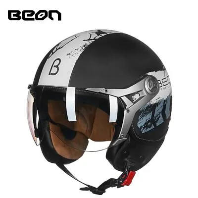 BEON Motorcycle Helmet 3/4 Open Face Moped Scooter Cruiser Biker Old Shcool DOT • $104.95
