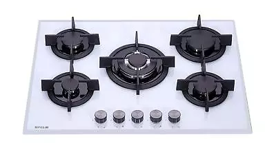 £214.98 • Buy MILLAR GH7051PW 5 Burner White Built-in Gas On Glass Hob 70cm 