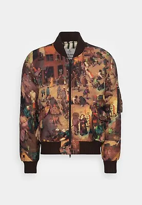 VIVIENNE WESTWOOD Bernardo Bruegel Renaissance Print Puffer Bomber Jacket Medium • $759