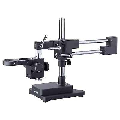 AmScope Heavy Duty Double-Arm Black Boom Stand W 76mm Focus Block & Tube Mount • $257.99