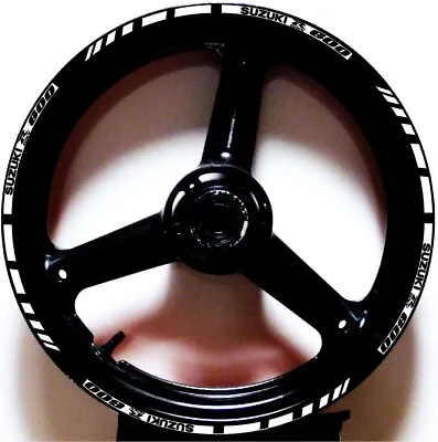 White Gp Style Custom Rim Stripes Wheel Decals Tape Stickers Suzuki Gsxr 600 • $17.99