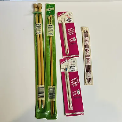 Vintage Susan Bates Clover Knitting Needles Crochet Hook Lot Luxite Bamboo • $12.50