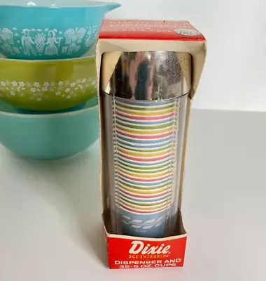 Vintage Dixie Kitchen Cup Dispenser With 5oz Cups 1960s New In Box • $30