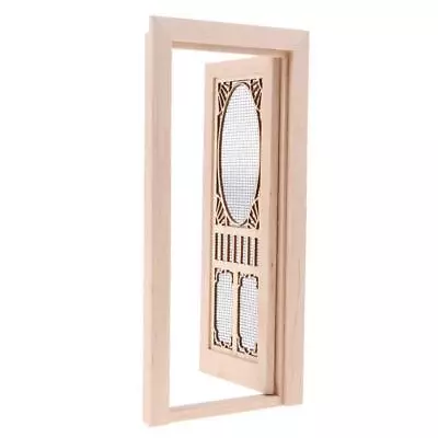 Vintage Wood External Hollow Screen Single Door For 1/12 Dolls House Rooms DIY • $22.99