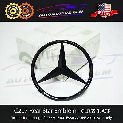 C207 E550 E350 COUPE Trunk Star Emblem GLOSS BLACK Rear Logo Badge Mercedes E400 • $32.99