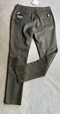 Sass & Bide BNWT RRP $990 Olive Green Leather Trousers Size 44-14 Suggest Fit 12 • $270