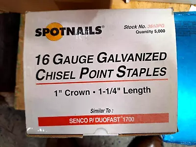 SPOTNAIL 3610PG 1  CROWN X 1-1/4   16 GA. CHISELPOINT SENCOP/DUOFAST1700 Similar • $18.50