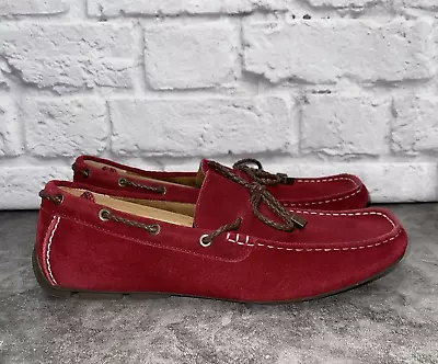 Alfani Men's Trevor Red Suede Driving Loafers Moccasins Size 8.5m • $25.49