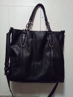 Simply Vera Vera Wang Black Vegan Leather Tote Bag Purse • $10