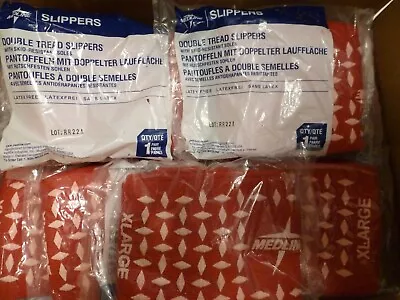 Medline Double Tread Slippers/Socks Size XL Red Latex Free Lot Of 43 • $45