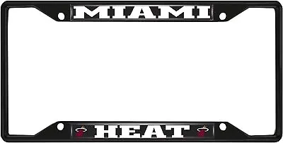 FANMATS 31334 Miami Heat Metal License Plate Frame Black Finish • $19.79