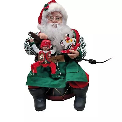 Santa Toy Maker Motionette Figure Sitting On Drum Holiday Creations Christmas • $31.49