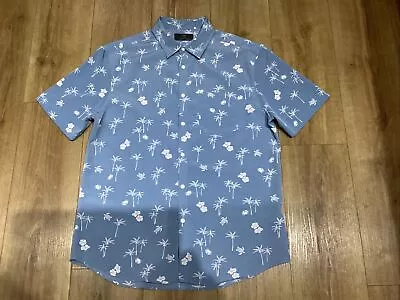 M&S Regular Palm Tree/turtle Prt Button Up Short Sleeve Shirt Sz Large 2 Marks • £4.99