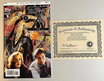 The X-Files Annual #1 Mulder Scully DF Dual Signed Edition W/COA Topps 1995 • $20