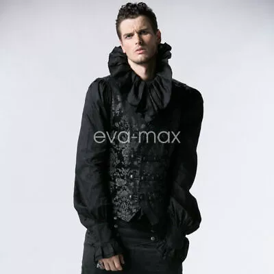New PUNK Sleeveless Vest Tail Jacket Waistcoat Men Gothic Visual Kei Streampunk • $97.43