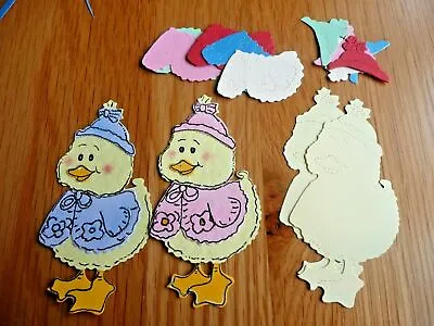 6 Easter Chick + Cardie Chicks Die Cuts Embossed Card Making Toppers • £1.80