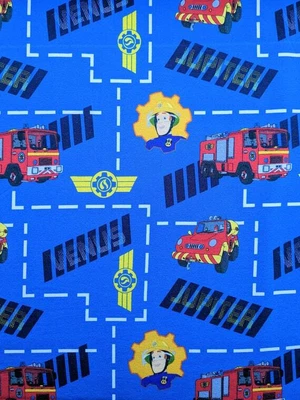 £9.50 • Buy Fireman Sam Fabric Jersey 0.5m, Firefighter Stretch Cotton Jersey Half Mt