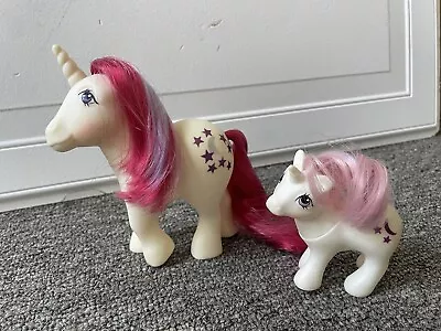 Vintage 1980s My Little Pony G1  Moondancer And Baby Unicorn Hong Kong MLP AS IS • $21.95