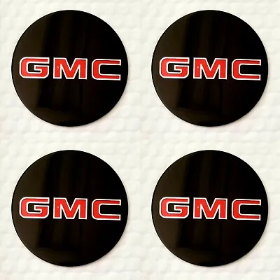 4 Wheel Center Cap Logo Sticker Decal Emblem Black 3.5  88mm GMC 1500 2500 3500 • $16.99