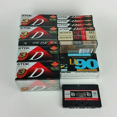 Vintage Lot Of 23 TDK Maxell Sony Cassette Tapes  HF60 D30 D60 LN90 XLii90 UR90 • $84.99