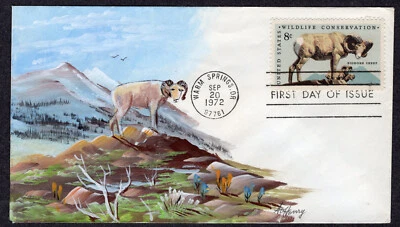 $15 • Buy 1972 Bighorn Sheep Conservation (1467) - Hand Painted A. O. Henry Artwork MQ769