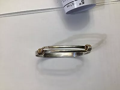 Ed Levin 14K Gold Sterling Silver Modernist Slide Adjustable Bracelet 7 -8” • $199.99