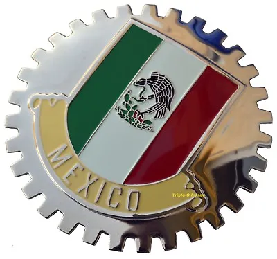 Mexico Mexican Flag Car Grille Badge C/w Hardware • $21.95